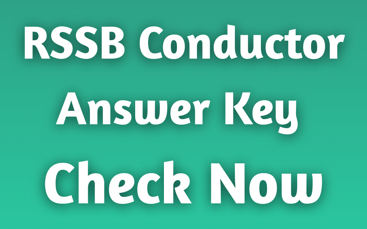 RSSB Conductor Answer Key