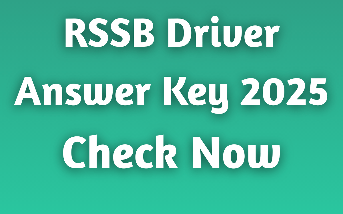 RSSB Driver Answer Key 2025