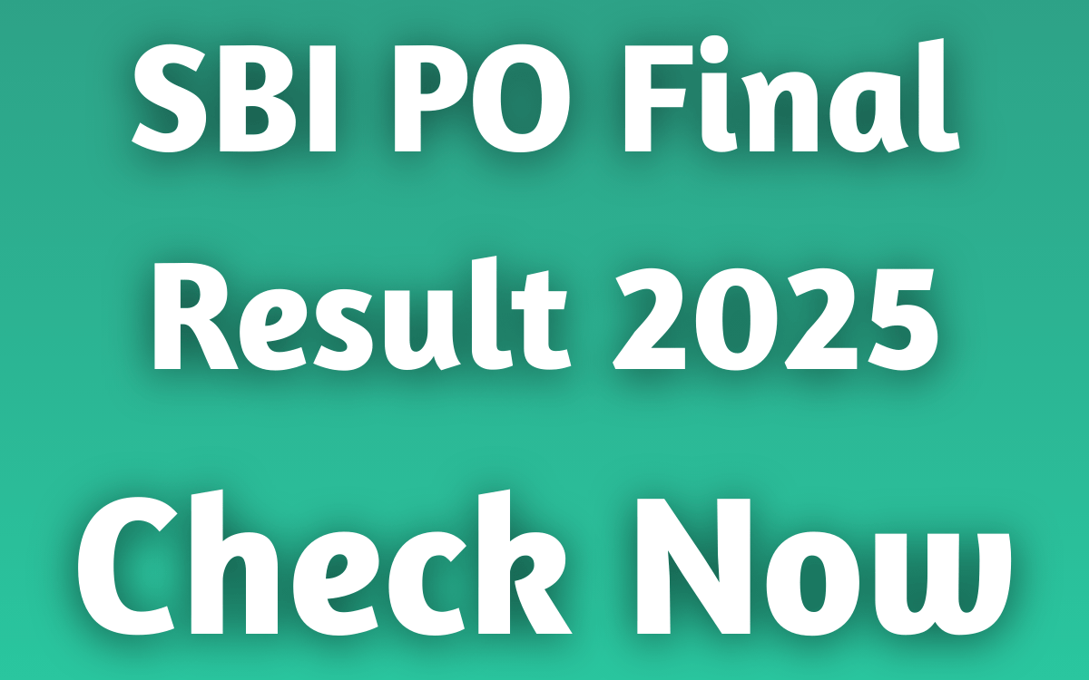 SBI PO Final Result 2025