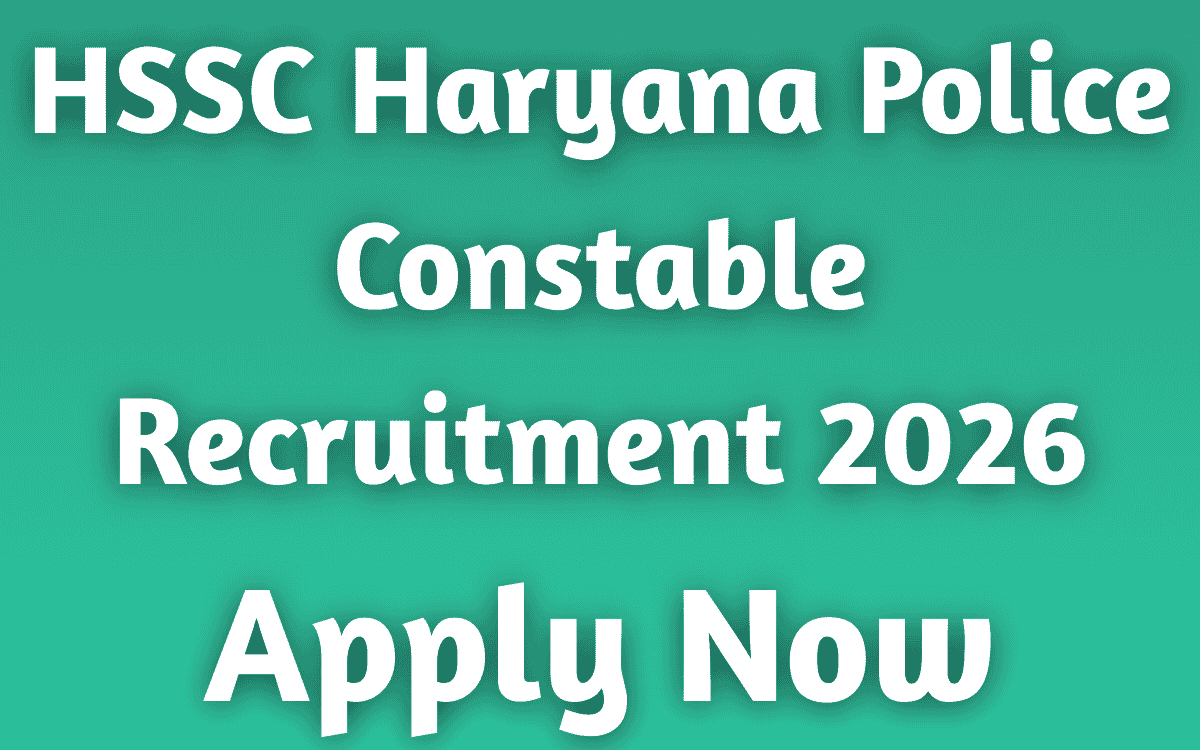 HSSC Haryana Police Constable Recruitment 2026